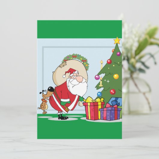 Grappige Sinterklaas Uitnodigingen (Staand voorkant)