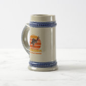Grappige Sistersaurus Dino Zus Humor Ontwerp Bierpul (Voorkant links)