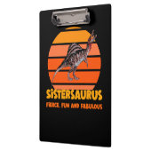 Grappige Sistersaurus Dino Zus Humor Ontwerp Klembord (Links)