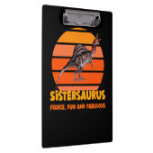 Grappige Sistersaurus Dino Zus Humor Ontwerp Klembord (Rechts)