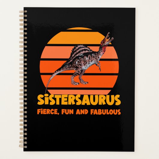 Grappige Sistersaurus Dino Zus Humor Ontwerp Planner (Voorkant)
