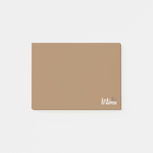 Grappige Sit Happens Coole Zittende Honden Post-it® Notes (Voorkant)