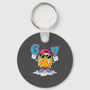 Grappige Six Drip Seven 67 Crème 6 Basketbal 7 Ik Sleutelhanger