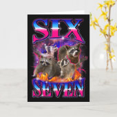 Grappige Six Seven 67 Meme 67 Wasbeer Meme Bootleg Kaart (Gele Bloem)