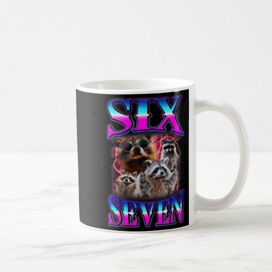 Grappige Six Seven 67 Meme 67 Wasbeer Meme Bootleg Koffiemok (Rechts)