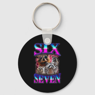 Grappige Six Seven 67 Meme 67 Wasbeer Meme Bootleg Sleutelhanger