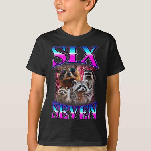 Grappige Six Seven 67 Meme 67 Wasbeer Meme Bootleg T-shirt (Voorkant)