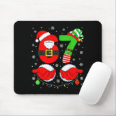 Grappige Six Seven 67 Meme 6 7 Elf Santa Kerstmis Muismat (Met muis)