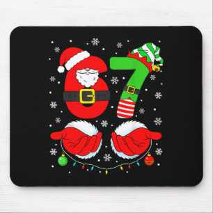 Grappige Six Seven 67 Meme 6 7 Elf Santa Kerstmis Muismat