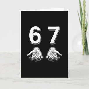 Grappige Six Seven 67 Meme Gen Alpha Slang Handen Kaart