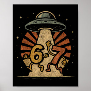 Grappige Six Seven 67 Meme Internet Meme Ufo Gen A Poster