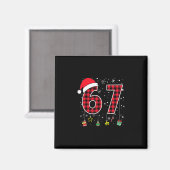 Grappige Six Seven 6 7 Meme 67 Kerstmis Rood Gerui Magneet (Voorkant / Achterkant)