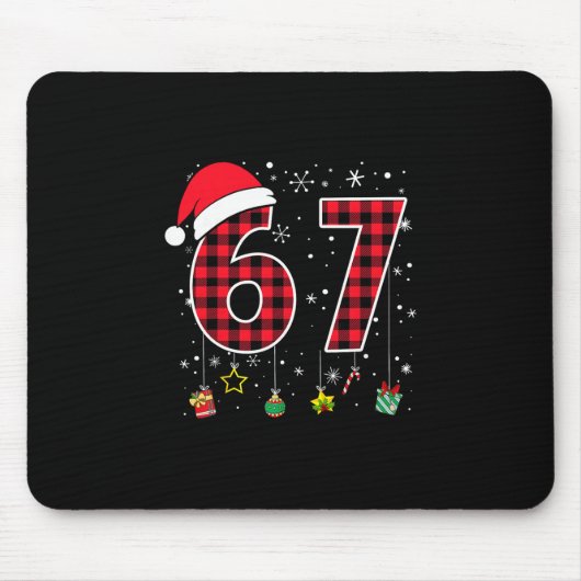 Grappige Six Seven 6 7 Meme 67 Kerstmis Rood Gerui Muismat (Voorkant)