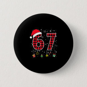 Grappige Six Seven 6 7 Meme 67 Kerstmis Rood Gerui Ronde Button 5,7 Cm