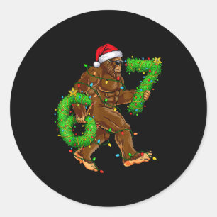 Grappige Six Seven 6 7 Meme Bigfoot Kerst Truien  Ronde Sticker