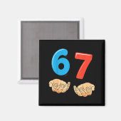 Grappige Six Seven 6 7 Meme Gen Alpha Jargon 67 Ha Magneet (Voorkant / Achterkant)