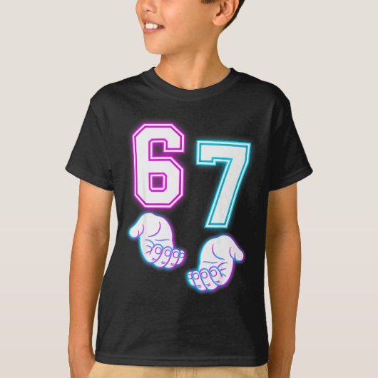 Grappige Six Seven 6 7 Meme Gen Alpha Jargon 6 7 G T-shirt (Voorkant)