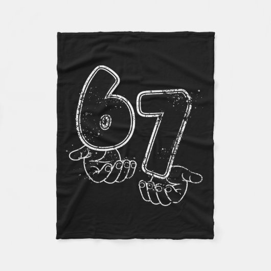 Grappige Six Seven 6 7 Meme Gen Alpha Jargon 6 7 H Fleece Deken (Voorkant)