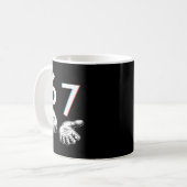 Grappige Six Seven 6 7 Meme Gen Alpha Jargon 6 7 H Koffiemok (Voorkant links)