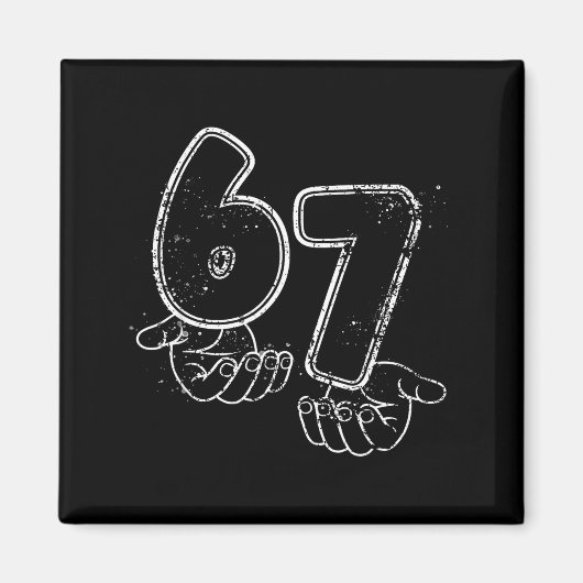Grappige Six Seven 6 7 Meme Gen Alpha Jargon 6 7 H Magneet (Voorkant)