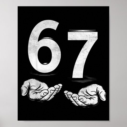 Grappige Six Seven 6 7 Meme Gen Alpha Jargon 6 7 H Poster (Voorkant)