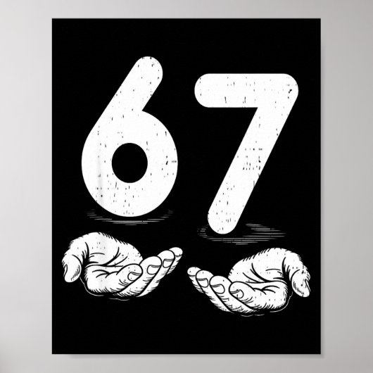 Grappige Six Seven 6 7 Meme Gen Alpha Jargon 6 7 H Poster (Voorkant)