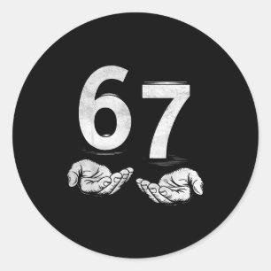 Grappige Six Seven 6 7 Meme Gen Alpha Jargon 6 7 H Ronde Sticker