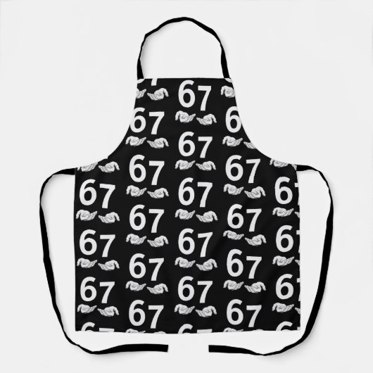 Grappige Six Seven 6 7 Meme Gen Alpha Jargon 6 7 H Schort (Voorkant)