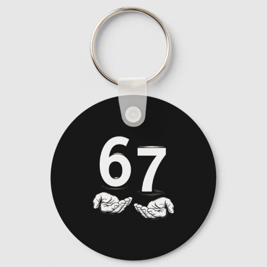 Grappige Six Seven 6 7 Meme Gen Alpha Jargon 6 7 H Sleutelhanger (Voorkant)