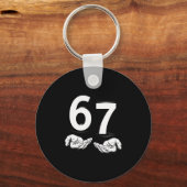 Grappige Six Seven 6 7 Meme Gen Alpha Jargon 6 7 H Sleutelhanger (Voorkant)