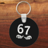 Grappige Six Seven 6 7 Meme Gen Alpha Jargon 6 7 H Sleutelhanger (Voorkant)