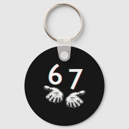 Grappige Six Seven 6 7 Meme Gen Alpha Jargon 6 7 H Sleutelhanger (Voorkant)
