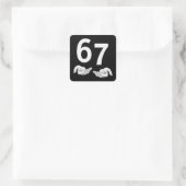 Grappige Six Seven 6 7 Meme Gen Alpha Jargon 6 7 H Vierkante Sticker (Tas)