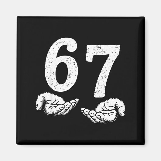 Grappige Six Seven 6 7 Meme Gen Alpha Jargon 6 7 M Magneet (Voorkant)