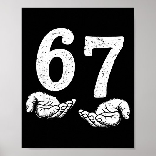 Grappige Six Seven 6 7 Meme Gen Alpha Jargon 6 7 M Poster (Voorkant)