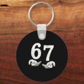 Grappige Six Seven 6 7 Meme Gen Alpha Jargon 6 7 M Sleutelhanger (Voorkant)