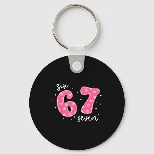 Grappige Six Seven 6 7 Meme Gen Alpha Jargon 6 7 N Sleutelhanger (Voorkant)