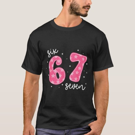 Grappige Six Seven 6 7 Meme Gen Alpha Jargon 6 7 N T-shirt (Voorkant)