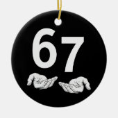 Grappige Six Seven 6 7 Meme Gen Alpha Sla jargon 6 Keramisch Ornament (Voorkant)