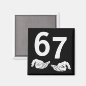 Grappige Six Seven 6 7 Meme Gen Alpha Sla Jargon 6 Magneet (Voorkant / Achterkant)
