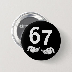 Grappige Six Seven 6 7 Meme Gen Alpha Sla Jargon 6 Ronde Button 5,7 Cm