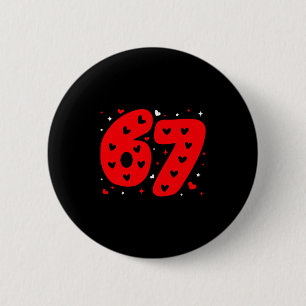 Grappige Six Seven 6 7 Meme Gen Alpha Sla Jargon 6 Ronde Button 5,7 Cm