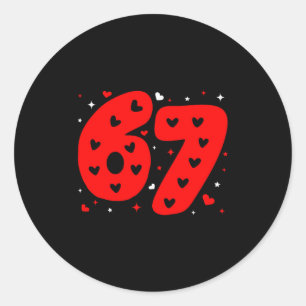 Grappige Six Seven 6 7 Meme Gen Alpha Sla Jargon 6 Ronde Sticker