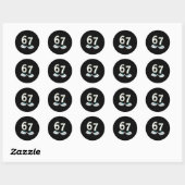 Grappige Six Seven 6 7 Meme Gen Alpha Sla Jargon 6 Ronde Sticker (Vel)