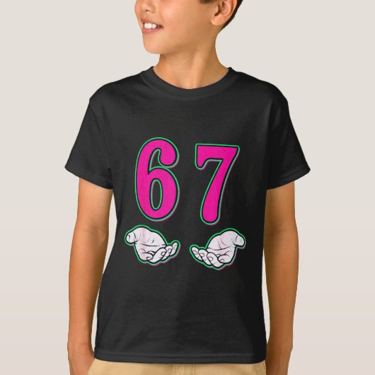 Grappige Six Seven 6 7 Meme Gen Alpha Sla Jargon 6 T-shirt (Voorkant)