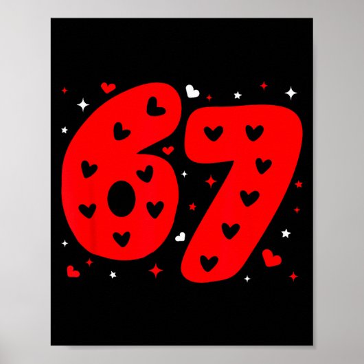 Grappige Six Seven 6 7 Meme Gen Alpha Slaang 6 7 V Poster (Voorkant)