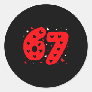 Grappige Six Seven 6 7 Meme Gen Alpha Slaang 6 7 V Ronde Sticker