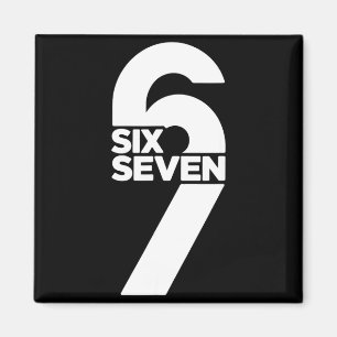 Grappige Six Seven 6 7 Meme Uitdrukking Gen Alpha Magneet
