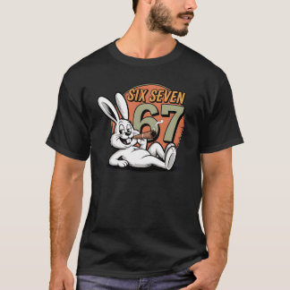 Grappige Six Seven Konijn Rokt Pasen T-shirt