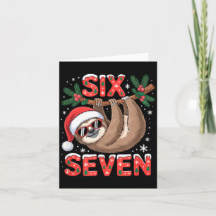 Grappige Six Seven Luiaard Kerstmis 67 Kerstman Ho Kaart